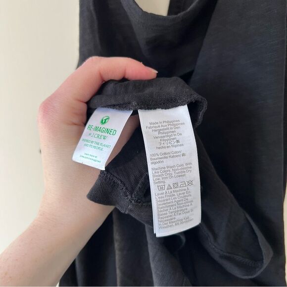 NEW J. Crew Relaxed Tank Dress in Slub Cotton in Black - Picture 8 of 8